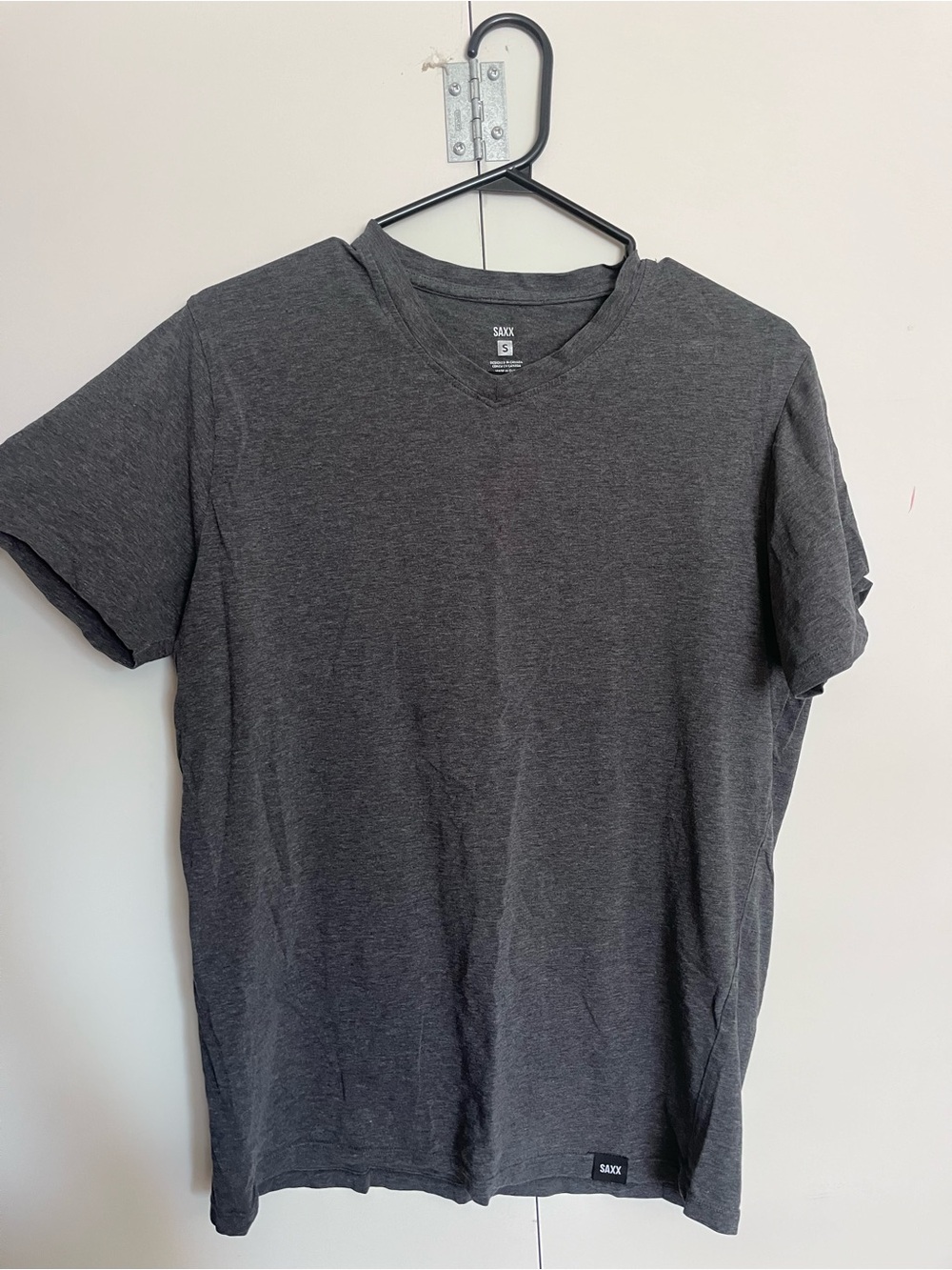Saxx Men's Charcoal V-Neck Short Sleeve Tee